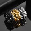 Wedding Rings Uzone Punk Roman Numbers Spinner Gold Color Stainless Steel Rotatable Chain Ring For Men Boys Birthday Party Gift Anillos 230831