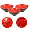 Bowls Ramen Bowl Set Microwavable Large Spoon Micro-Wave Oven Servering Hushållssoppa Melamin