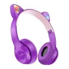 P47M trådlös Bluetooth -hörlurar Söta katthörlurar Ear Audio Stereo Sports Gaming Headset med Mic LED -lampor Girl Earphone