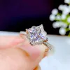 Cluster ringen kostbare vierkante Moissanite edelsteen ring voor vrouwen sieraden engagement bruiloft echte 925 zilveren verjaardagscadeau