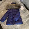 Designer Kids Down Jackets Fashion Mid Length Version Baby Winter Clothing Size 0-12 cm 2st Solid Color Pur Hooded Down Overcoat Aug30