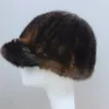 Boll Caps Real Mink Fur Men platt hatt kvinnor Vinter varm grå baseball cap ed street hiphop för damer h4 230831