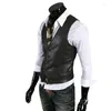 Men's Vests Spring And Autumn British Suit Vest Business Casual PU Leather Korean Version Slim Fit