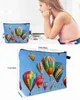 Totes Hot Air Balloon Colorful Sky Large Makeup Bag Women's Portable Face Wash Toalett Organiser Lagring Hängande Caitlin_Fashion_ Väskor