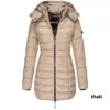 Dames Trenchcoats Dames Parka's Dames Middellange Effen Slim Fit Jas Dik Donsjack Winter Overjas Informeel Lange mouw Warm Zwart Rood