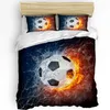 Ensembles de literie Football Football Jeu Imprimé Confort Housse de couette Taie d'oreiller Textile à la maison Couette Garçon Enfant Adolescent Fille Luxe 3pcs Ensemble