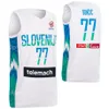 Impreso 2023 Copa del mundo Eslovenia Camiseta de baloncesto Luka Doncic 77 32 BINE PREPELIC 30 ZORAN DRAGIC 10 Mike TOBEY 6 Aleksej NIKOLIC 7 Klemen PREPELIC Equipo nacional