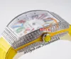 ABF V32 Vanguard Color Dream Montre à quartz suisse chronographe pour femme Boîtier en diamants Cadran MOP Grand chiffre Cuir jaune Lady Super Edition Reloj Hombre Puretime