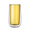 Wine Glasses Color Double Layer Household Light Luxury Mug High Insulation Wall Water Bottle Coffee Cup Milk Tea Brief Lovers