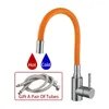 Grifos de cocina Grifo ULA con manguera flexible Acero inoxidable 304 Grifos mezcladores de agua fría de 360 grados Fregadero Color naranja