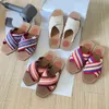 chl flat Slippers Women's embroidery wedge heel shoes Summer waterproof Versatile French Style High Heels 230815