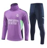 Barnfotbollsspårssatser Set Real Madrides Tracksuit Set 22 23 24 Män och barn Fotboll Kit Chandal Futbol Survetement Madrids Training Suit Soccer Jacket