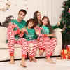 Indumenti da notte da donna Abbigliamento coordinato per la famiglia di Natale Pigiama natalizio 2024 Anno Moda Verde Babbo Natale Stampa Set per bambini adulti Pagliaccetto per bambini