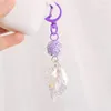 Keychains Nedar Crystal Plant Leaves Moon Creative Leaf Pendant Keyring For Women Men Cute Key Chain Charm Bag Accessories Gift