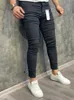 Mens Jeans Classic Blue Hip Hop bekväm stretchbyxor Biker Skinny Denim Pants Men Fashion Streetwear 230831