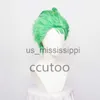 Cosplay Wigs Roronoa Zoro Synthetic Cosplay Wigs Anime ONE PIECE Slickedback Green Short Layer High Temperature Fiber Hair Wig Cap x0901