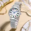 Outros relógios nova moda mulher pulseira de prata diamante para mulheres à prova d 'água es luxo rosa ouro pulsos para senhoras presente t230905