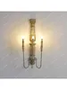 Wall Lamp American Country Retro Solid Wood Bedroom Bedside Villa Corridor Aisle Living Room Antique Mirror Front