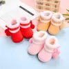 First Walkers Cute Pompom Winter Baby Shoes Infant High Top Snow Boots Thick Plush Warm Toddler Anti-skid Soled Boy Girl Born