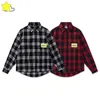 Koszule męskie żółta etykieta Bla czerwona wetukenty Koszulka Plaid Mężczyźni Kobiety 11 B Ogółźwymi koszulami VTM Hip Hop Top J230901