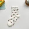 Femmes chaussettes été printemps drôle cerise pêche fruits nourriture décontracté court coton pour 10 paires/ensemble