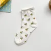 Femmes chaussettes été printemps drôle cerise pêche fruits nourriture décontracté court coton pour 10 paires/ensemble