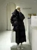 Kadın Trençkotları 2023 Kış Kalın Sıcak Uzun Down Ceketler Kadın Gevşek Stand Yakası Eşarp Kirpi Ceket Beyaz Ördek Kadın Parkas
