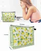 Totes Lemon Rustic Green Plaid Retro Travel Cosmetic makeup bag Portable Women's Large Capacity Zipper Makeup Organizer Storage Clutch caitlin_fashion_ bags