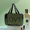 Bolsa de maquiagem para viagem, bolsa transparente à prova d'água para armazenamento de maquiagem, portátil, grande capacidade, organizador cosmético, caixa de beleza