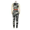 Projektant 2023 Silm Pants Suit Women Dwa kawałki zestaw joggerowy nowy kamuflaż do printew Seksowne rajstopy mody garnitury