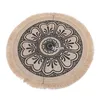 Tapetes de mesa de algodão linho tecido macrame placemats mandala borlas redondas estilo nórdico tapete de lugar para decoração