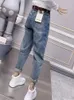 Kvinnors jeans y2k stor storlek rippad kvinnlig sommar tunn 2023 harun byxor fett mm nio poäng pappa 40-100 kg