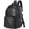 Рюкзак черная мягкая кожа повседневные мужские рюкзаки крутые большие мотоциклевые сумки с большой пропускной способностью