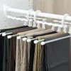 Kleiderbügel Racks Multifunktionale 5 In 1 Hosen Lagerung Rack Einstellbare Hosen Krawatte Regal Closet Organizer Edelstahl Kleidung H281d