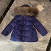 Designer Kids Down Jackets Fashion Mid Length Version Baby Winter Clothing Size 0-12 cm 2st Solid Color Pur Hooded Down Overcoat Aug30