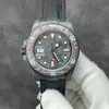 Carbono automático 40mm mecânico masculino safira relógio de lona luminoso designer à prova dwaterproof água relógios pulseira relógio ouro kneen