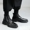 Laarzen mannelijke zakelijke casual modeblok schoenen mannen Japan Koreaanse streetwear vintage outdoor cargo motorfiets 230831