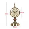 Horloges de table Horloge en métal de luxe Décor à la maison Salon Bureau Bureau Vintage Montre à quartz silencieuse Bureau