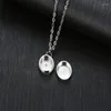 Pendant Necklaces Stainless Stee Blank Round Urns Necklace Pet Ashes Holder Keepsake Memorial Jewelry Can Open