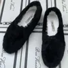 Leather and fur integrated soybean shoes for women winter white plush shoes plush for pregnant women one foot lamb fur shoes large cotton ladybug shoes