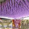 Dekoracyjne kwiaty wieńce 12pcs Wisteria sztuczny kwiat Rattan Rattan Arch Arch Wedding Garden Office Office Wispora