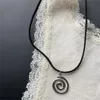 Pendentif Colliers Vintage Spiral Vortex tissé à la main en cuir corde collier pour femmes unisexe Boho Pentagram mode 2023 Y2K bijoux 230831