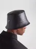 P Designläder hink män och kvinnors fiskare hatt mode båt hatt mäns vinter svart unisex