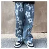 Męskie spodnie dżinsy z drukowani gwiazda y2k jeansowe spodnie Mężczyznę Modne streetwear worki męskie spodnie Jean Vintage Trendyol Hip Hop Blue Men's J230901 J230901