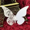 Hollow Butterfly Cup Card Decoration vinglas Laserklippt pappersnamn Placera säten Kort Gabbed Wedding Party Baby Shower Table Decorations ZZ