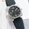 2023 New Mens 손목 시계 남자 자동 기계식 시계 벨 브라운 가죽 검은 로스 고무 시계