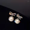 Studörhängen Diwenfu 925 Sterling Silver Freshwater Pearl Earring For Women Origin smycken Luxury Orecchini