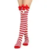 Kadınlar SOCKS BOWKNOT Noel küçük saç topu bayanlar pamuk diz uzunluğu uzun tüp tatil festivali şerit çorap