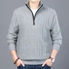 Camisolas masculinas camisola de inverno casual pulôver homem quente homem magro gola de malha pullovers masculino casacos meio zip 230831