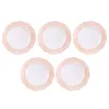 Plates 5 Pcs Party Dessert Decorative Exquisite Plastic Disposable Fruit Dish Pink Serving Adorable Dinner Trays Supplies